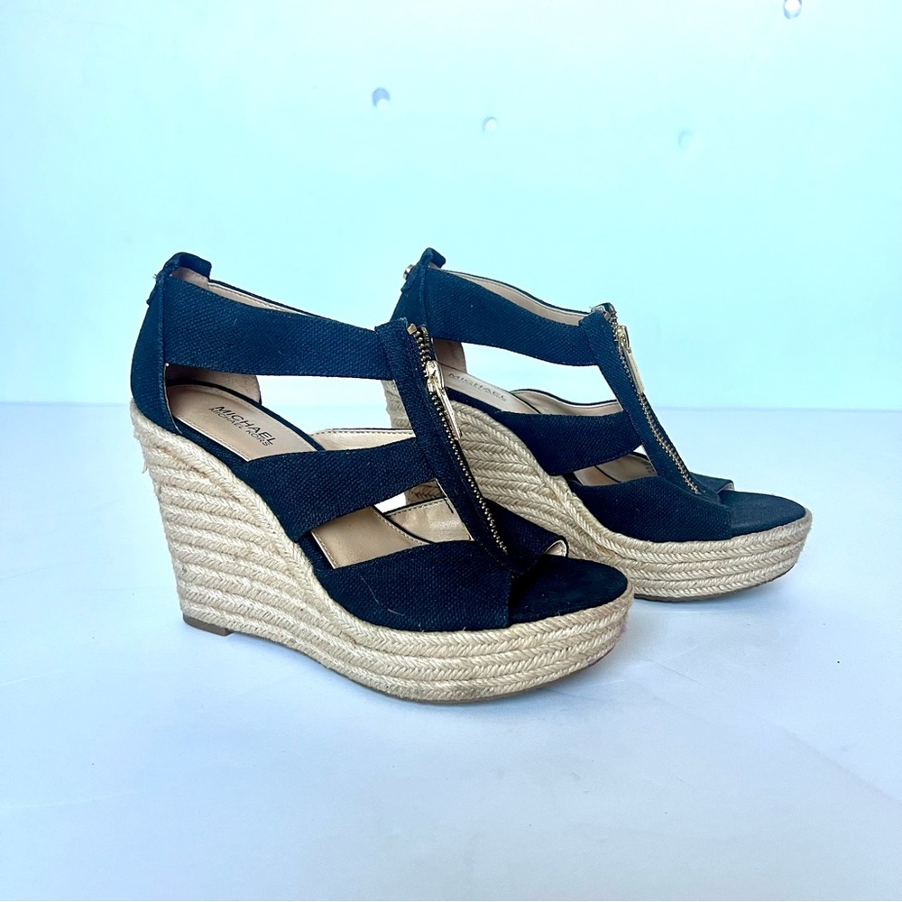 Michael Kors Etta Black Espadrille Wedges